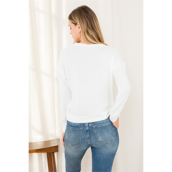 North Pole Air Mail long sleeve crew neck Print Top - Picture 3 of 11